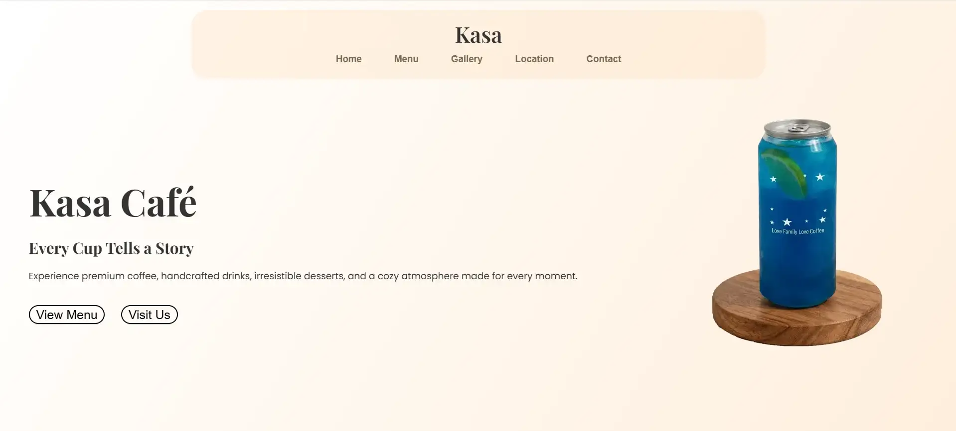 Kasa Cafe website preview
